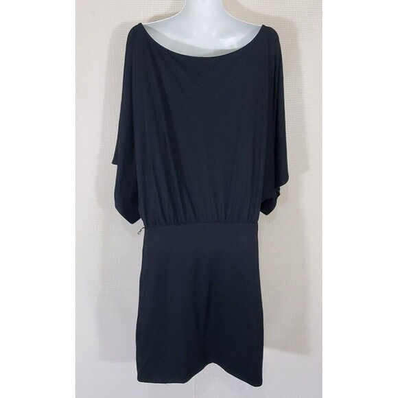 Urban Outfitters Dress Large Black Jersey Blouson Dolman Sleeves Casual Sheath - Picture 6 of 11